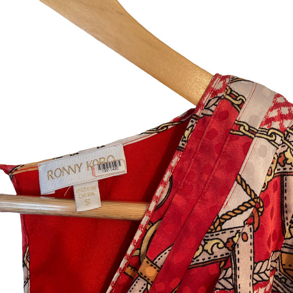 Ronny Kobo Teresa Dress Silk Blend Sheath Red Size S - Picture 10 of 11